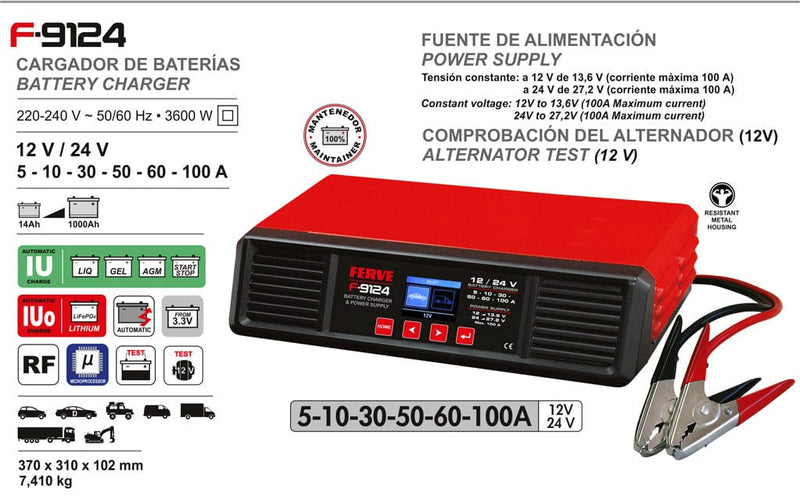 Cargador de alta frecuencia -  FERVE Ferve Cargador arrancador