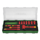 Juego de llave carraca 1/4″ + vasos 6c aislados (12 pzas.) - TOPTUL Toptul Carracas y vasos