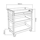 Carro con 3 bandejas y cajón  -  JBM JBM carro de herramientas