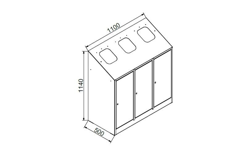 Papelera de reciclaje PR3  -  METALWORKS METALWORKS CONTENEDOR RECICLAJE