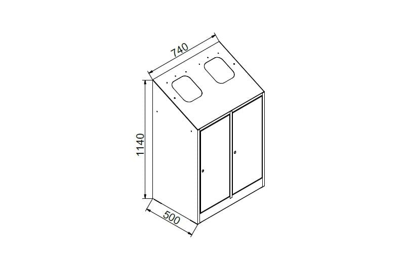 Papelera de reciclaje PR3  -  METALWORKS METALWORKS CONTENEDOR RECICLAJE