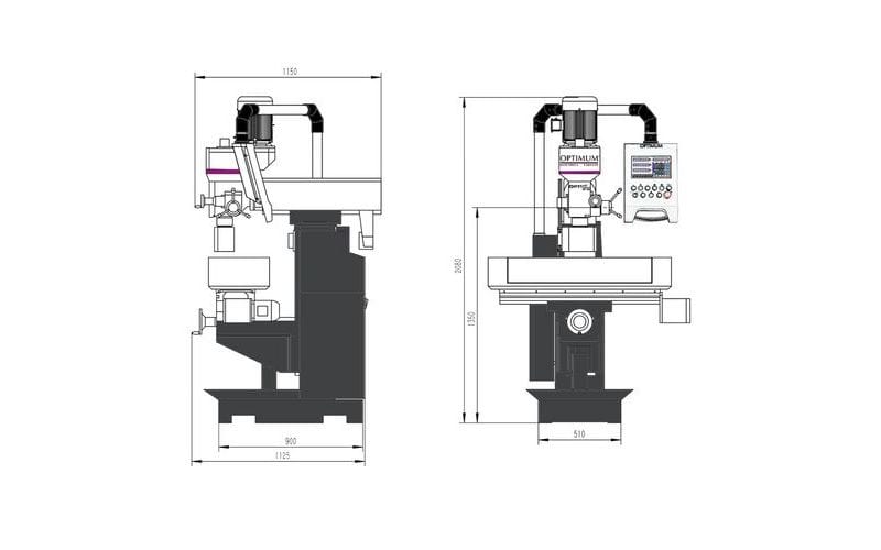 Fresadora MT 50, 400 V. - OPTIMUM  (A CONSULTAR) Optium Fresadora eléctrica