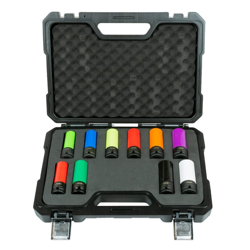 Kit de 10 vasos impacto 1/2" especial extracción ruedas -  JBM JBM Herramientas