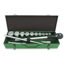 Juego llave carraca 3/4″ + vasos 6c (14 pzas) - TOPTUL Toptul JUEGO LLAVES CARRACA