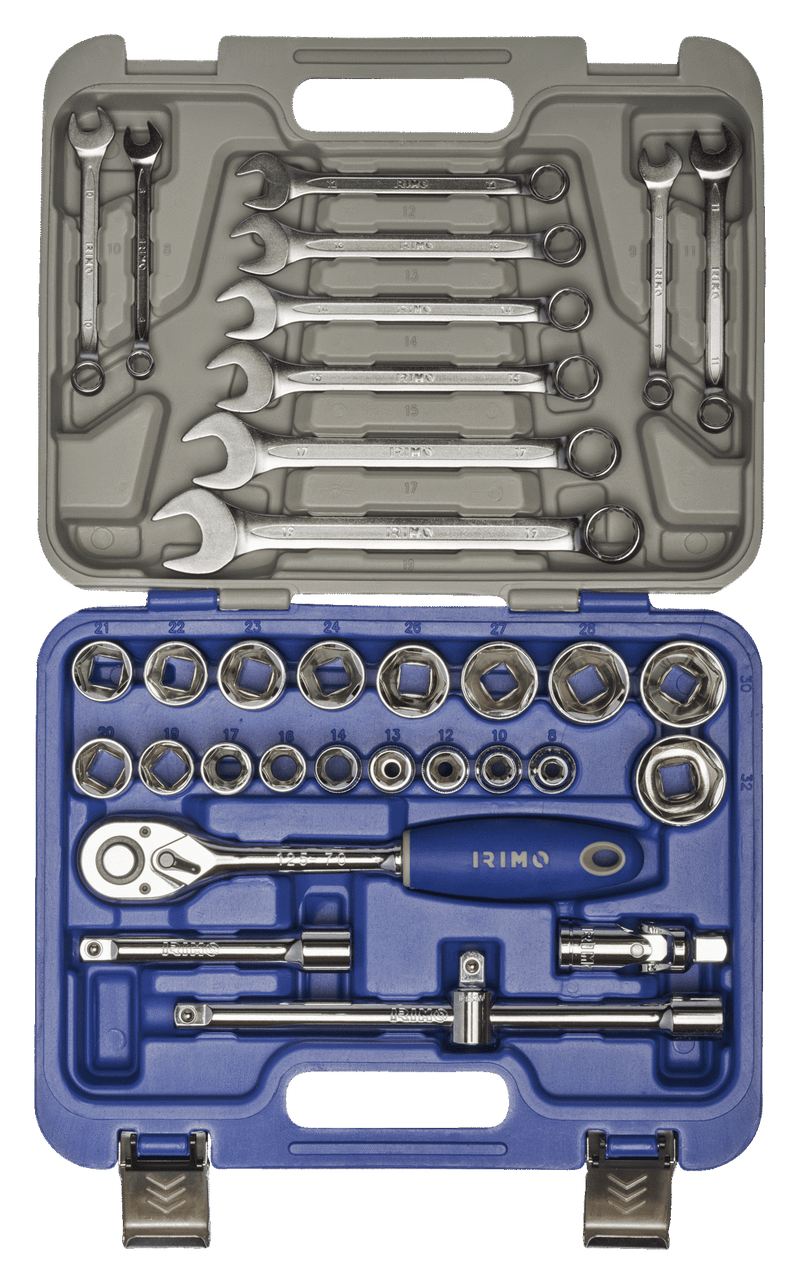 Juego vasos hexagonales 1/2" y llaves combinadas con 33 piezas Irimo IRIMO Juego vasos