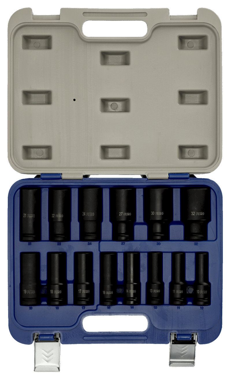 Juego de 14 vasos hexagonales de impacto de 1/2"  -  IRIMO IRIMO Juego vasos