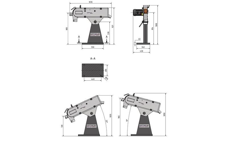 Lijadora de banda GBS 75 -  OPTIMUM Optium Lijadora de banda eléctrica