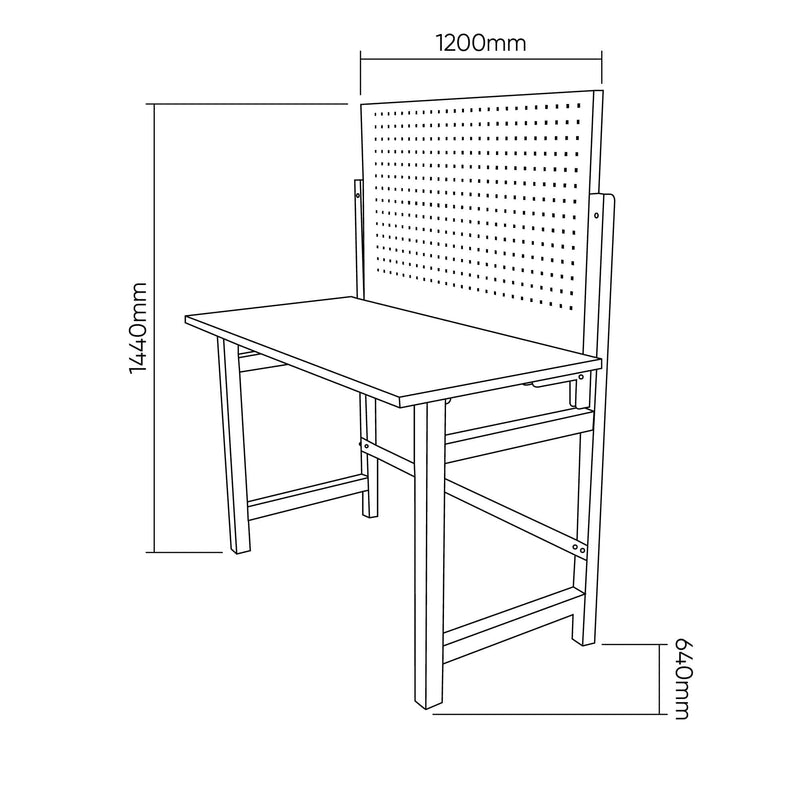 Mesa de trabajo plegable con panel frontal  -  JBM JBM MESA DE TRABAJO