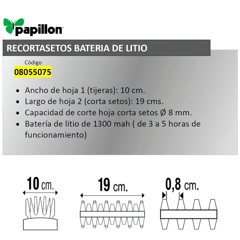 Recortasetos batería de litio 100mm  -  AFT AFT RECORTADORES DE SETOS