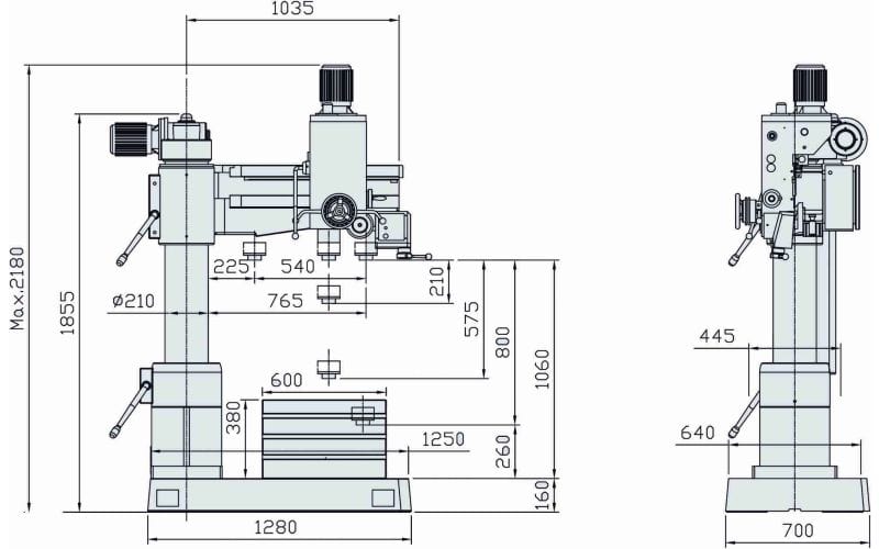 Taladro radial RD 4 - OPTIMUM   (A CONSULTAR) Optium TALADRO RADIAL