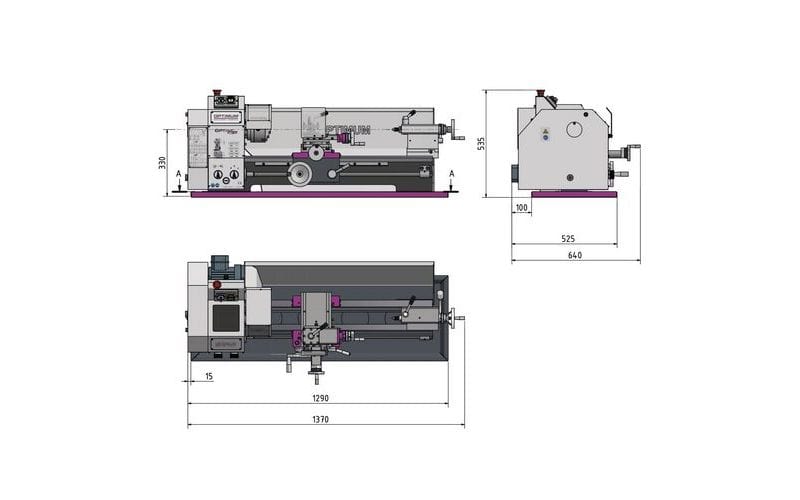 Torno de sobremesa TU 2807 (220V) - OPTIMUM Optium Torno eléctrico