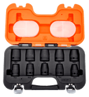 Juego vasos impacto fosfatados, con cuadrado de 1/2" y perfil hexagonal métrico - BAHCO BAHCO Juego de vasos