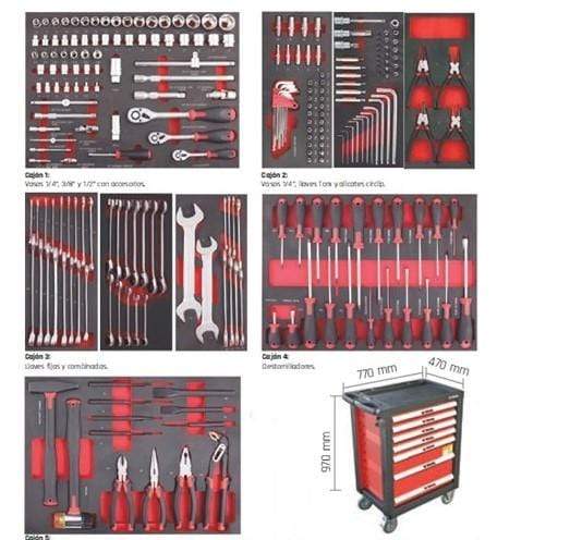 Carro de herramientas con 234 Piezas - B.tool B.Tool Carro herramientas