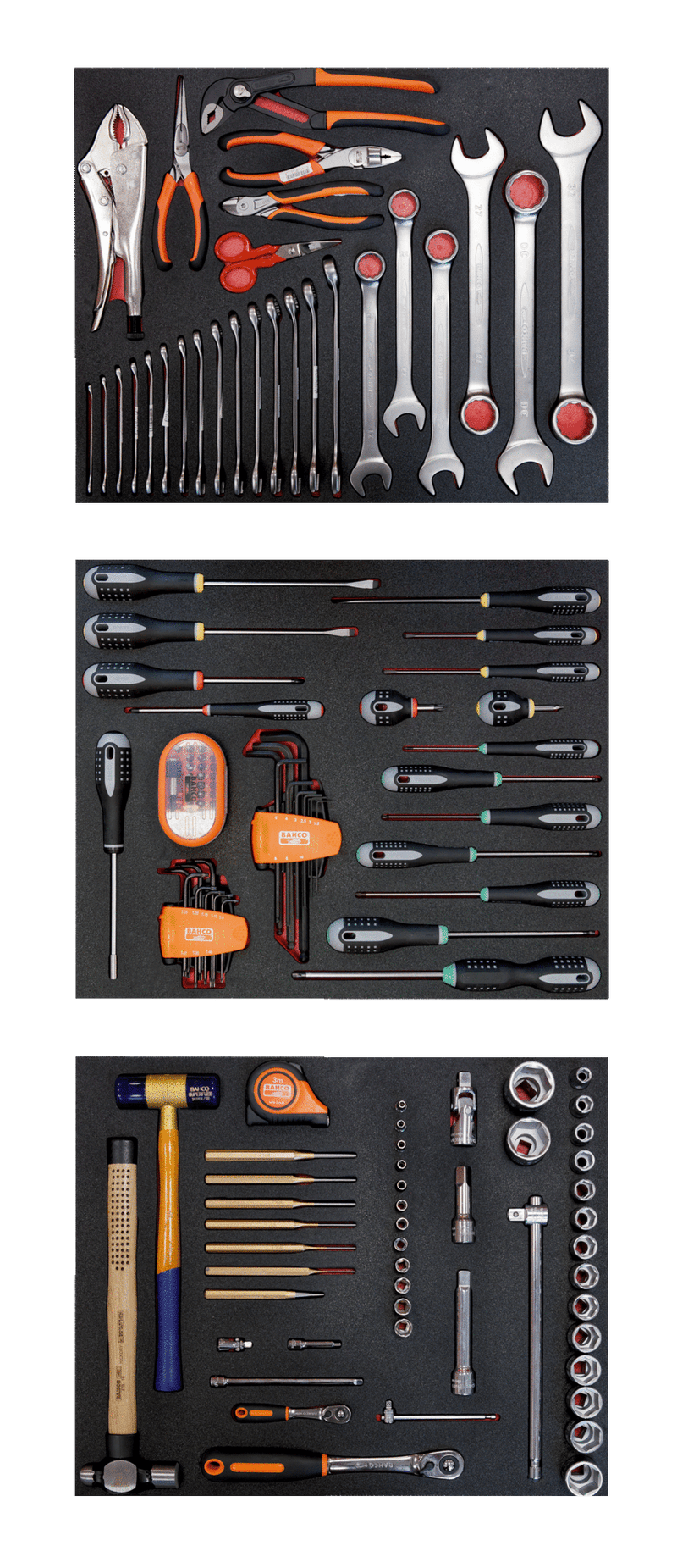 Composición 140 herramientas para carro 3 cajones Bahco
