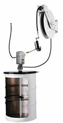 Sistema estacionario de engrase con bomba neumática PM35 y enrollador abierto 15 m para uso con bidones de 185 kg - Samoa Samoa Equipos neumaticos