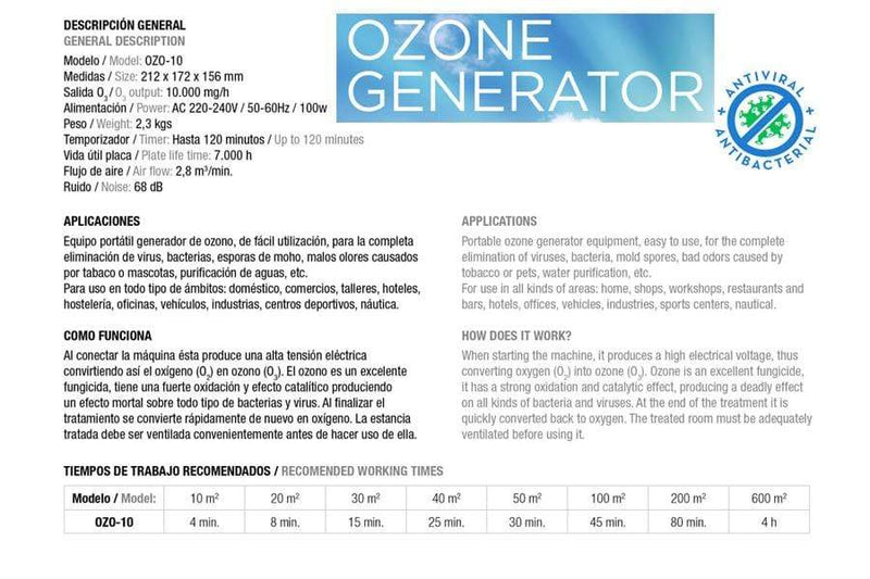 Generador de ozono