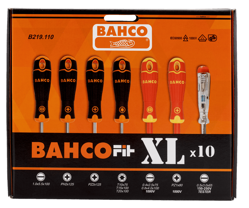 Juego destornilladores ranurados/Phillips/Pozidriv/TORX® BahcoFit - BAHCO BAHCO Juego destornilladores