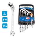 Juego de llaves combinadas con carraca articulada 72D - Fercar Fercar Juego llaves